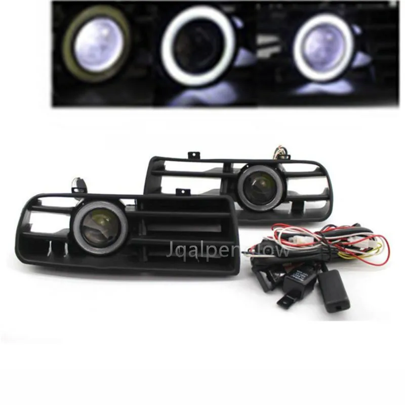 

One Pair White Front Fog Lights Lamps Angel Eyes Lamp Daytime running lights Lower Grill lower Grille For VW VW GOLF MK4