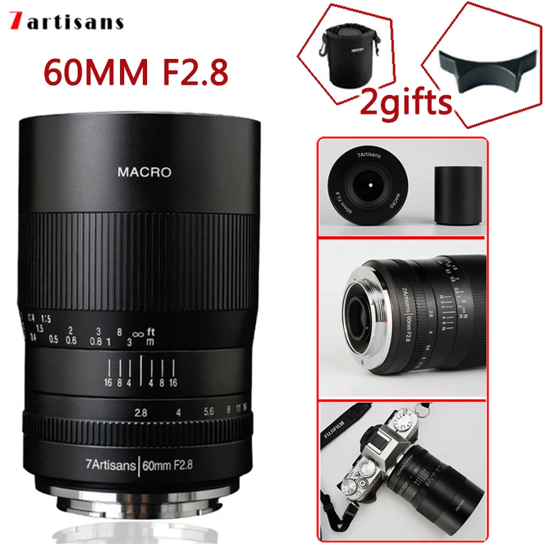7artisans 60 мм F2.8 объектив камеры для Canon Eosm Eosr E Fuji M43 Nikon Z макрообъектив с увеличением |