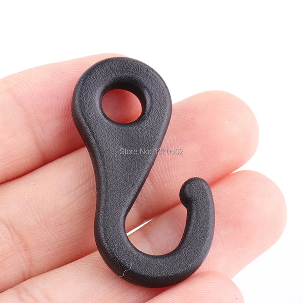 20PCS/lot Black Color Plastic Durable Hooks for Door bathroom Wall