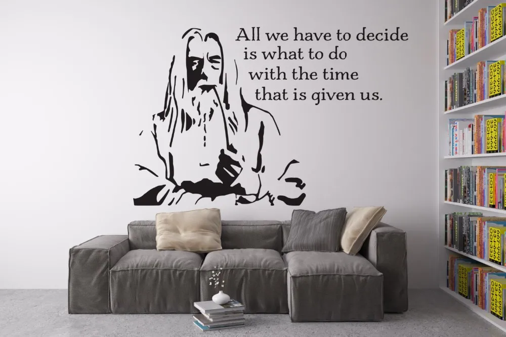 Gandalf Head Serious Pattern Art Wall Decals With Quotes The Hobbit