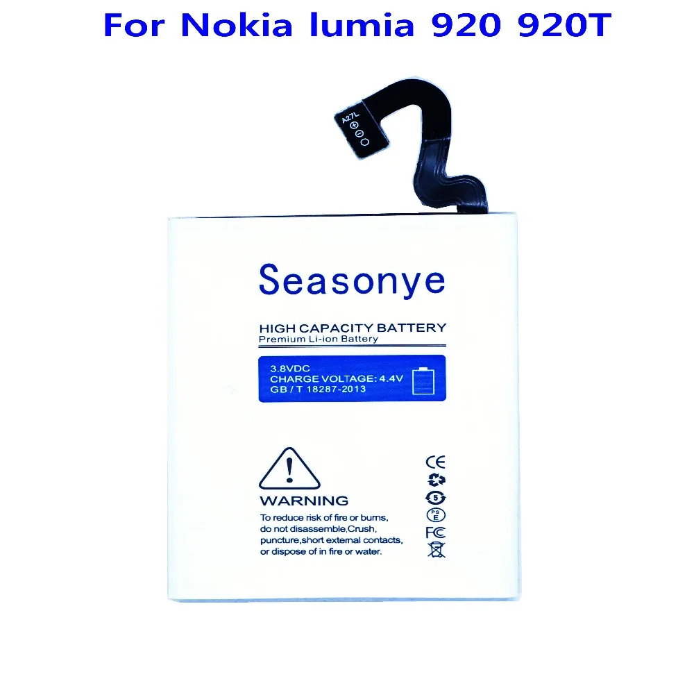 Seasonye 2000mAh / 7.4Wh BP-4GW BP4GW BP 4GW Phone Replacement Battery For Nokia lumia 920 920T Batterie Bateria Batterij | Мобильные
