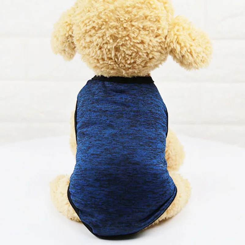 Одежда для собак костюм для собак Чихуахуа Одежда для собак Рубашка Мопс Жилет Одежда для питомцев для животных Щенок Кошка наряд 30 - Цвет: Синий