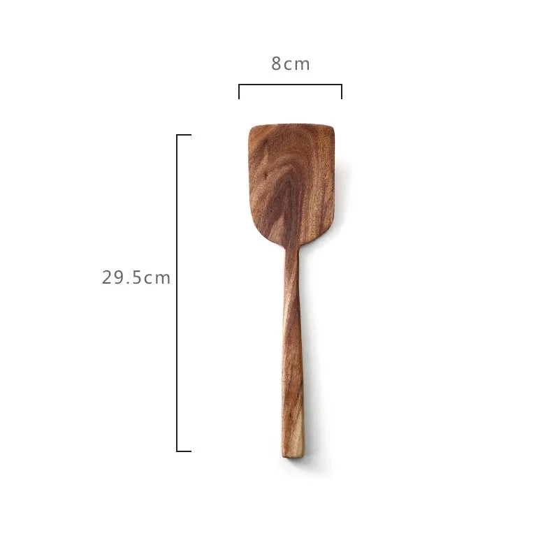 Wooden Spoon Long Handle Non-stick Pan Big Soup Spoon Spatula Cooking Utensils Resuable Tablewares Kitchen Cooking Tools