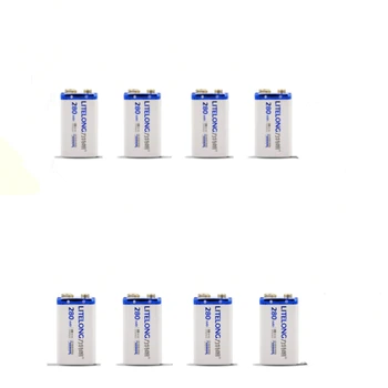

8pcs/lot 280mAh 9V rechargeable battery 9V NiMH battery for alarm smoke detector instrument free shipping