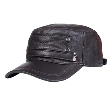 Для женщин Для мужчин из натуральной кожи Регулируемый Военная Flat top Кепки Услуги Кепки берет газетчик темно-синий/армии Кепки s/ шапки