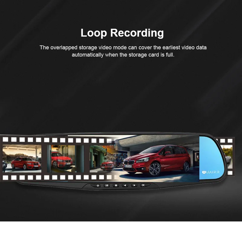4,3 дюймов 720P HD Автомобильный видеорегистратор Скрытая Встроенная камера зеркало заднего вида цифровой видеорегистратор dash cam двойной объектив видеокамера