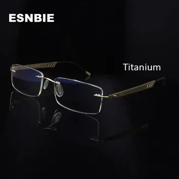 

Titan Eyeglasses Titanium Man Rimless Optical Glasses Flexible Myopia Glasses Reading Eyewear Gold Oprawki Okularowe Damskie