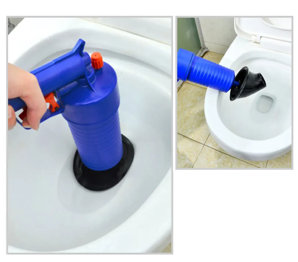 New High Pressure Powerful Manual Sink Plunger Home Air Drain Blaster PumpGunCleanerOpener Plastic Unclog Toilet Plunger     _08