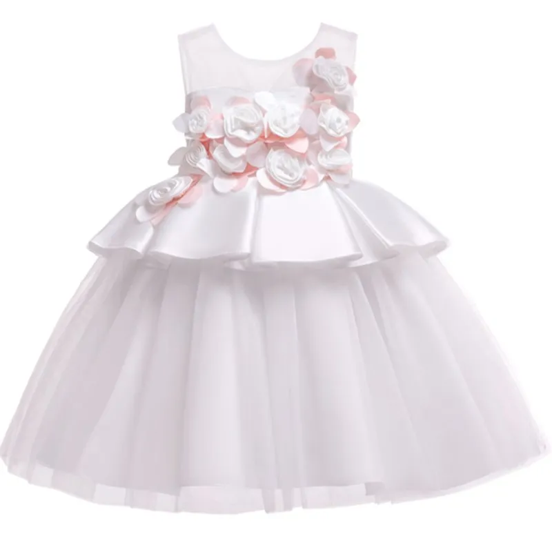 Праздничное платье принцессы для девочек; детское платье подружки невесты с блестками и вышивкой; платье на свадьбу, День рождения; рождественское бальное платье; цвет белый, черный - Цвет: white