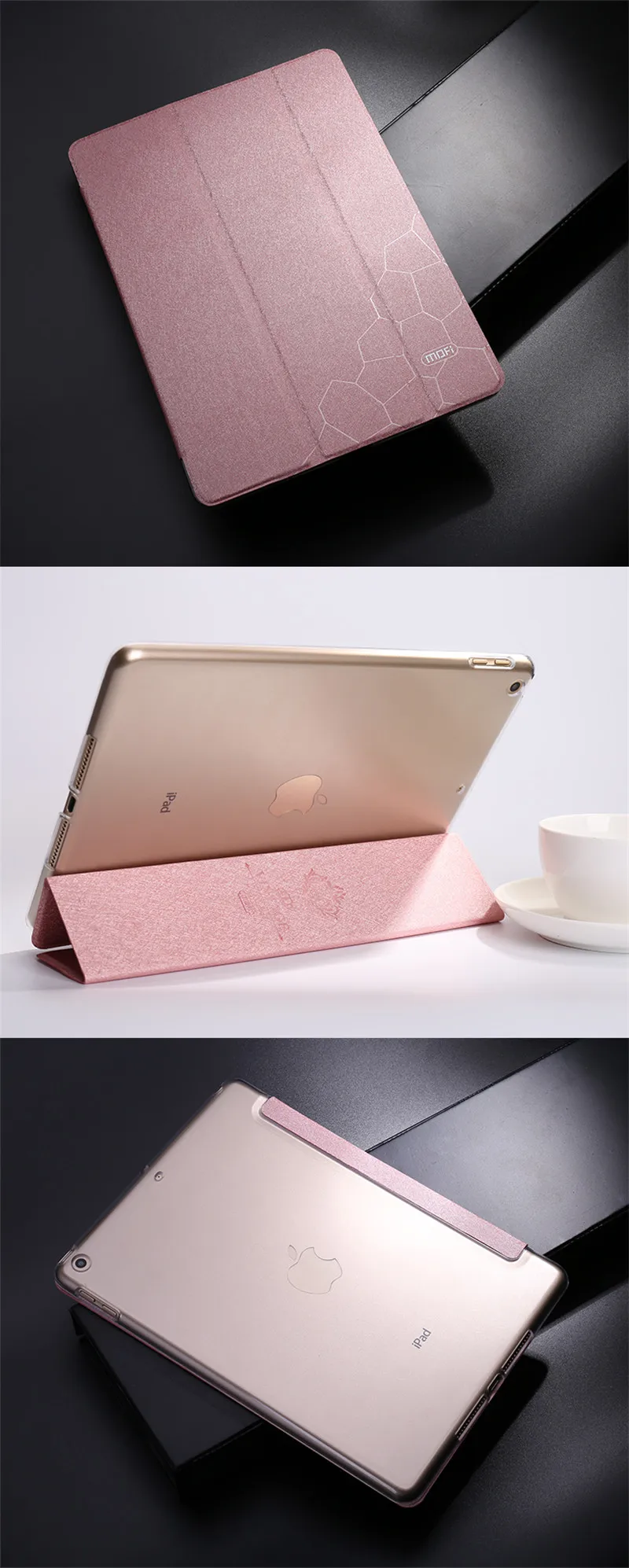 Для iPad чехол 9,7 модель планшет MOFi кожа для iPad 9,7 дюймов Чехол Флип Пробуждение сна прозрачный жесткий Стенд роскошный