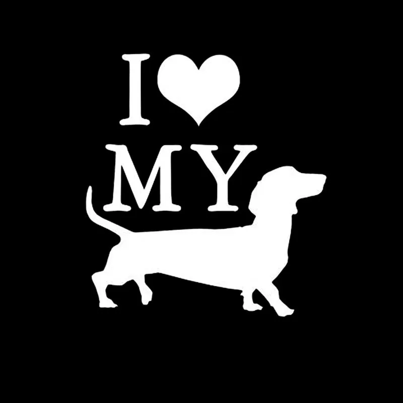 YJZT 10 см * 11 Виниловая наклейка на окно автомобиля I Love My Weiner Dog черный/серебристый