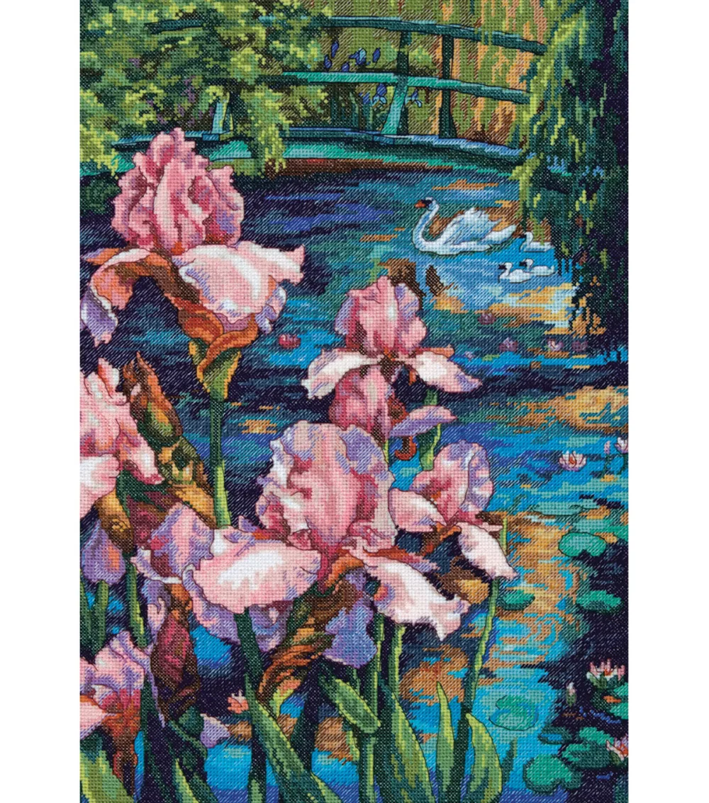 

Gold Collection Counted Cross Stitch Kit Iris and Swan in the Lake Pond Flower dim 70-35264 35264 39x53cm, 14CT