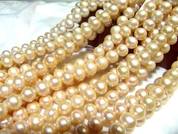 

Jewelry 00478 100% Natural Freshwater Pearl 9-10mm Round Beads Necklace 10pc