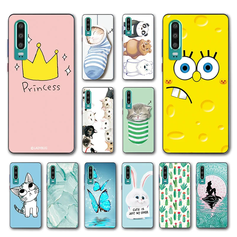 

Animal Various Case For Huawei P30 Lite Fashion Case Flower Capa Phone Shell For HuaweiP30 P 30 Cover Fundas P30Lite Coque