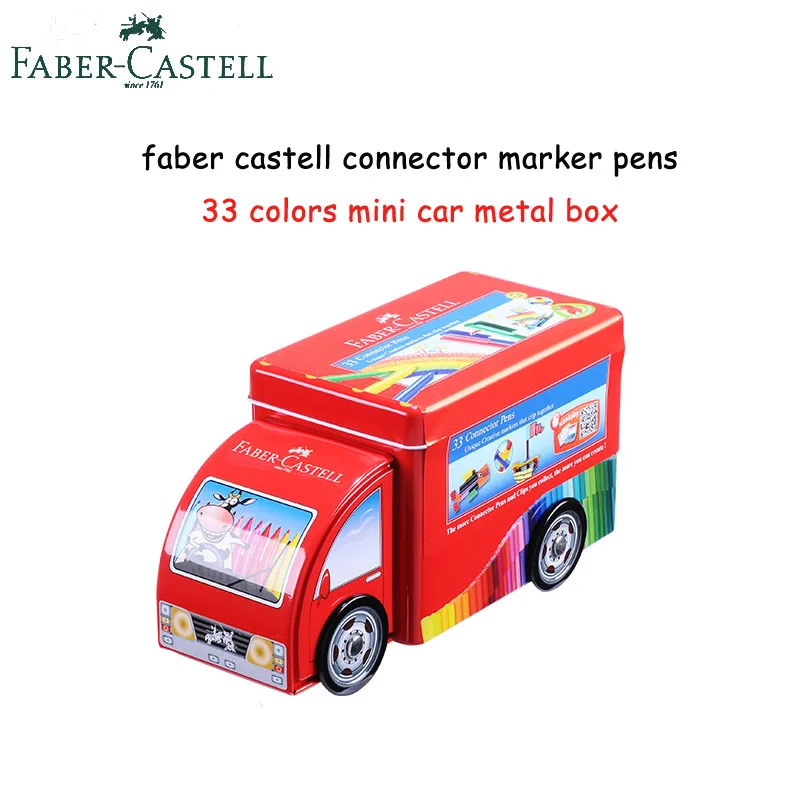 Faber Castell разъем маркер для детская клипса на Цветной картина эскизная ручка 10/20 Вт, 30 Вт/40/60/80 Цвета Aquarell маркер - Цвет: 33 colors truck box