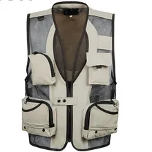 Летняя сетчатая куртка Для мужчин открытый карман жилет рыбалка альпинизм путешествия пальто Размеры XL-5XL тактический жилет