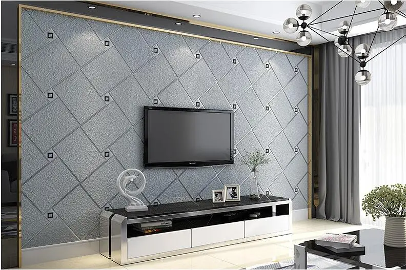 Waliicorners Modern minimalist 3d living room TV background wall non-woven wallpaper imitation marble pattern geometric wallpaper 13 QQ20180411221829