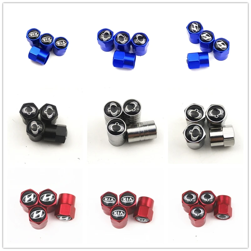 

Car Styling Car Wheel Tire Stem Covers Valve Caps Case For KIA HYUNDAI DAEWOO Ssangyong car Accessories Automobiles