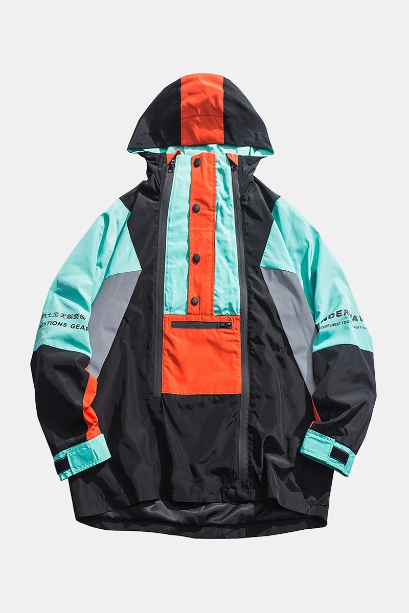 Harajuku Jacket Men Hip Hop Streetwear Retro Jacket Windbreaker Pocket Spring 2019 Vintage Color Block Track Jacket Coat Zipper Harajuku Jacket Men Hip Hop Streetwear Retro Jacket Windbreaker Pocket Spring 2019 Vintage Color Block Track Jacket Coat Zipper