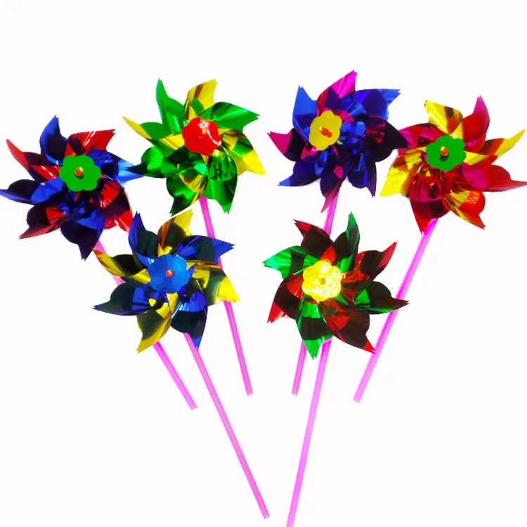 1PCS plastic small windmills colorful diy children cartoon windmill