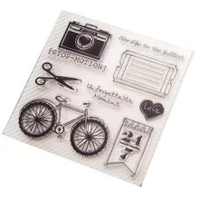 Sello de silicona transparente para bicicleta con cámara Vintage 2019 para sellar álbum para recortes de fotos hojas de sellos transparentes decorativas