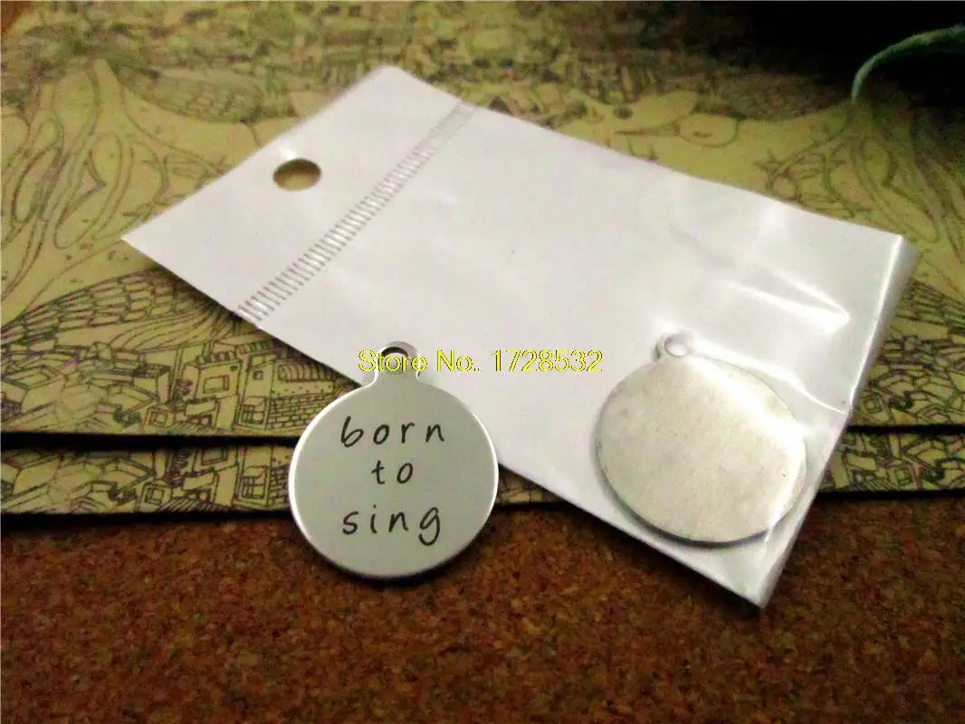 

10pcs-stainless steel Charms "born to sing "DIY Charms Pendants for necklace/bracelet/keychain DIY jewelry