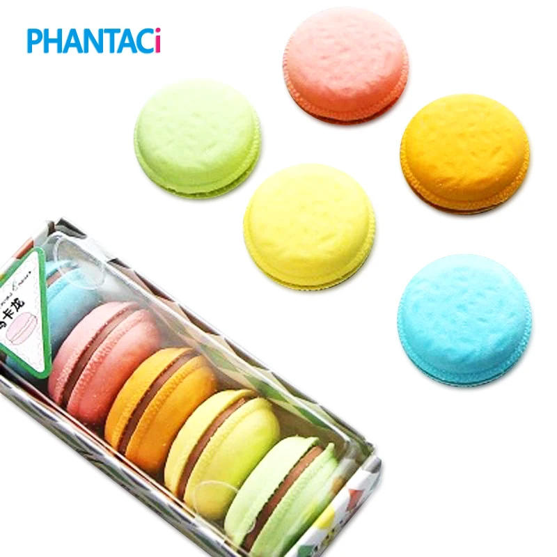 

5 pcs/lot Novelty Macaron Rubber Eraser Creative Kawaii Stationery School Supplies Papelaria Gift for Kids