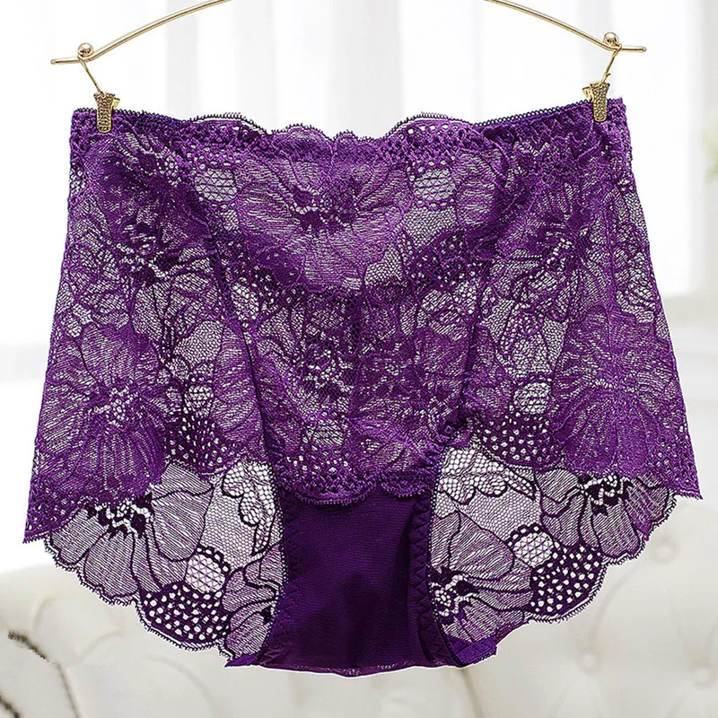 

High Waist Panties Fashion Lace Sexy Transparent Briefs for Ladies Briefs