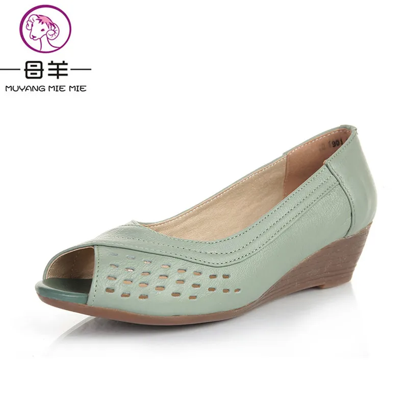 MUYANG Chinese Brand size (35 43) Women Genuine Leather