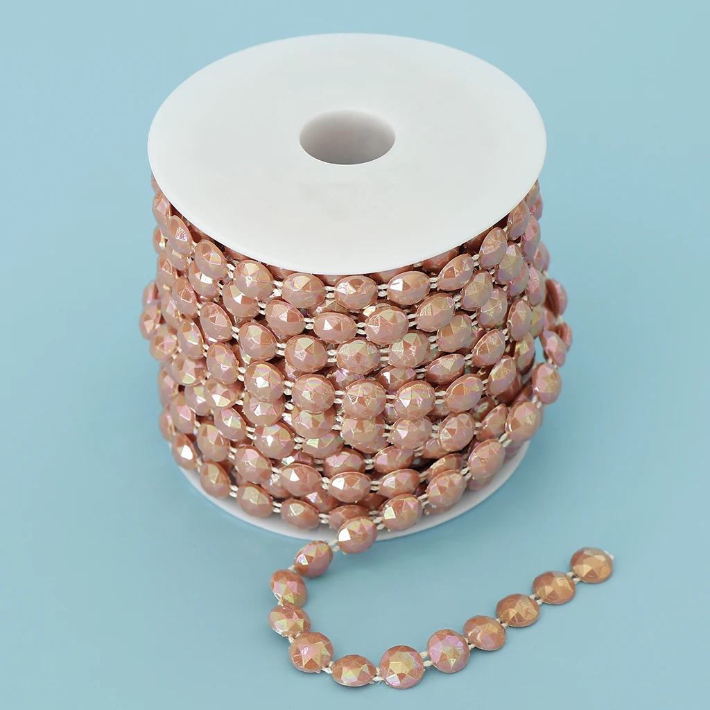15m/Roll 10mm Half Round Beads String Artificial Pearls Strands for Garland Spool Beads DIY Craft Wedding Decor