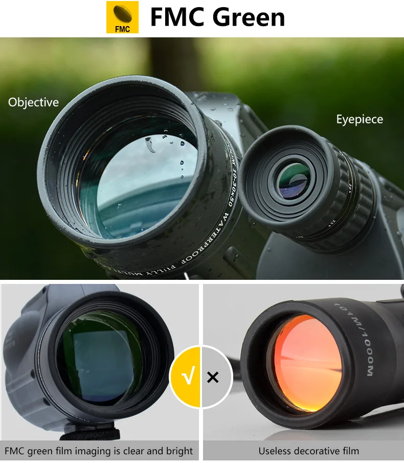 Saga monocular 10 30x50 poderoso binóculos zoom