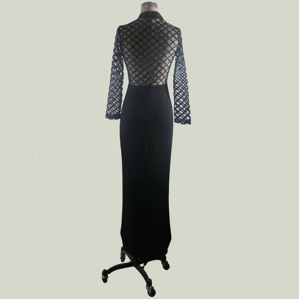 fashionable Arabic Black Evening Dresses Long 2019 Sexy Evening Gowns Women High Neck Lace glitter Lady Bodycon Club Party Dress fashionable Arabic Black Evening Dresses Long 2019 Sexy Evening Gowns Women High Neck Lace glitter Lady Bodycon Club Party Dress