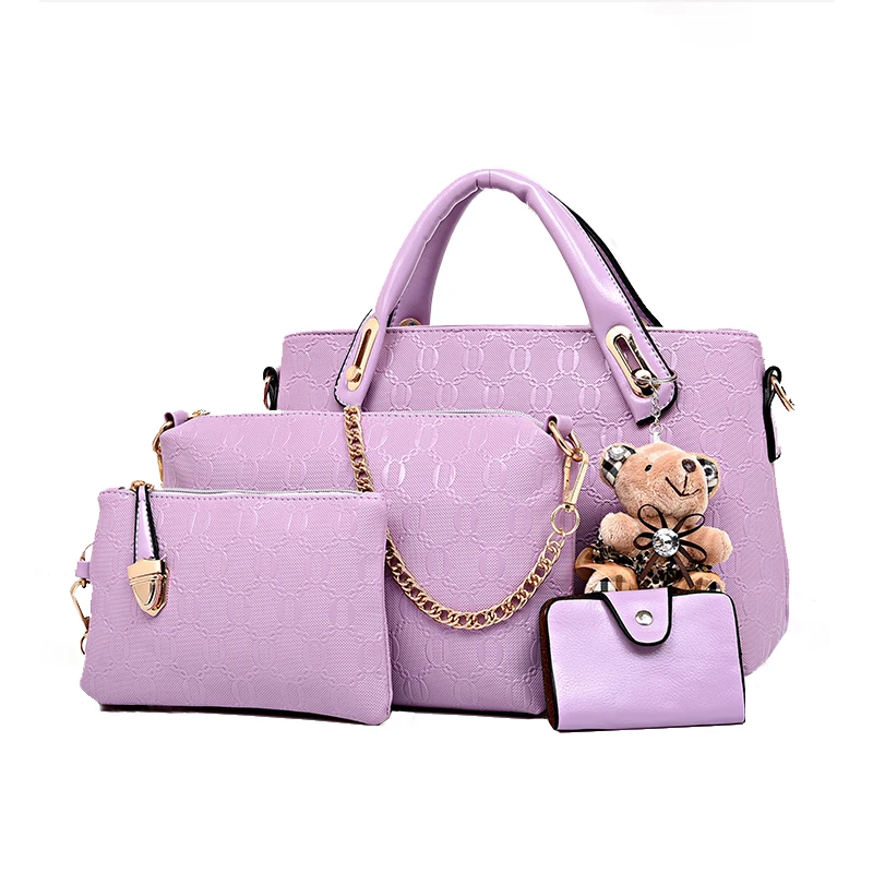 2016 Winter Composite Bags Women PU Leather font b Handbags b font Chain Bags Fashion Totes
