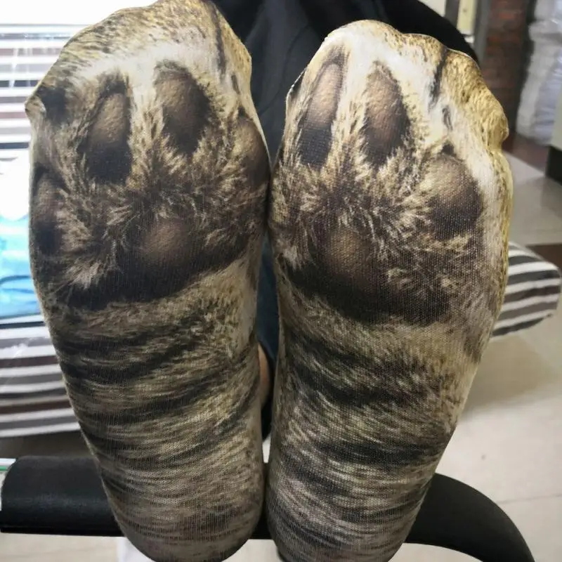 Носки в форме копыта с копытами животных хлопковые носки унисекс с объемным принтом в виде лап для взрослых и детей стильные носки для мужчин и женщин с изображением собаки, тигра, кота