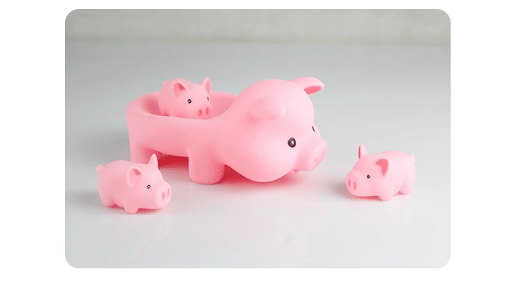Новая милая розовая свинка детская водная игрушка для маленьких девочек и мальчиков Ванна мультфильм игрушка четыре шт набор