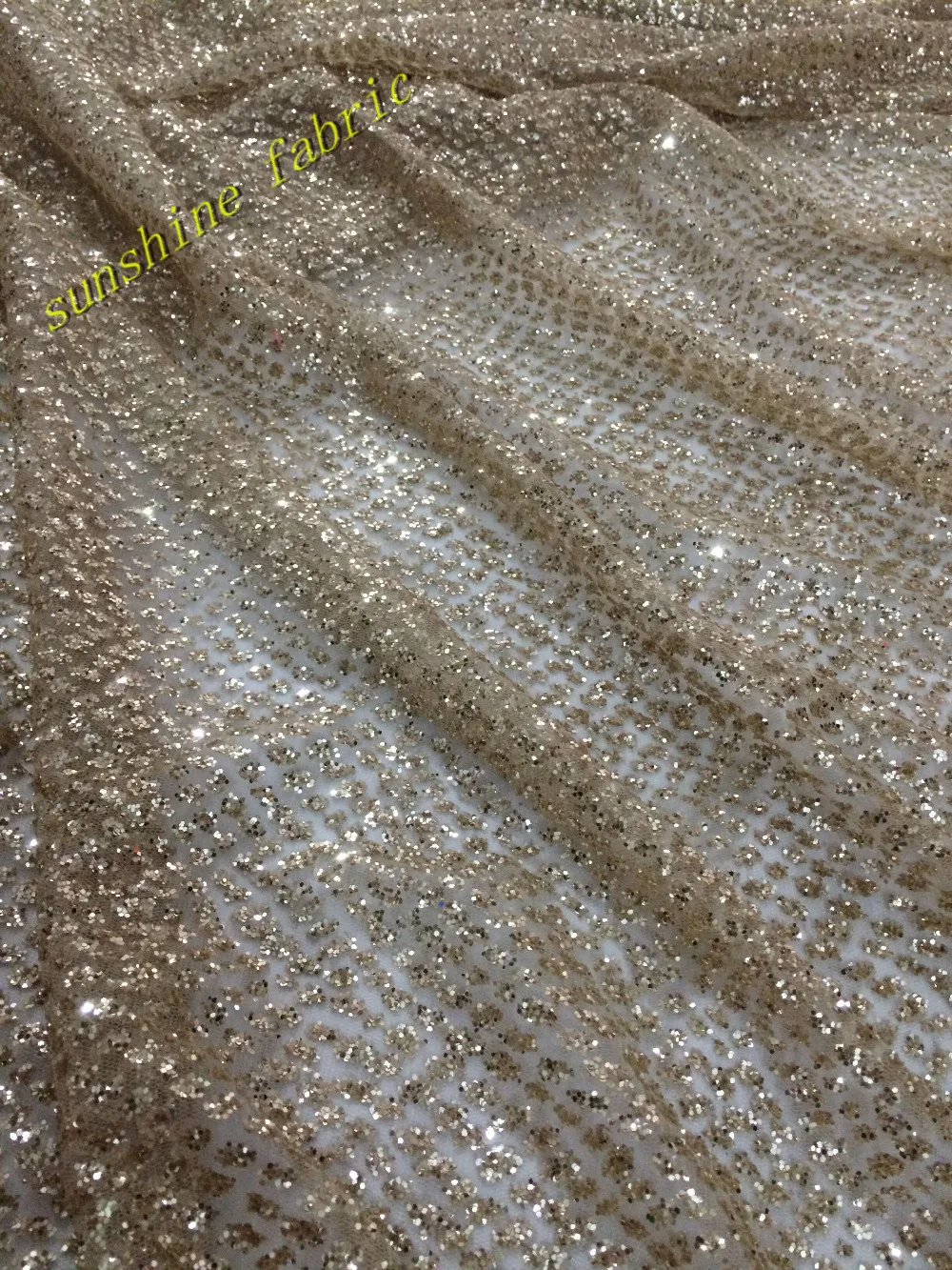 Блестящая африканская кружевная ткань ZH1116-88, проклеенные цвета шампанского, золотые блестки, блестки, французский тюль, кружевная ткань для свадебного платья