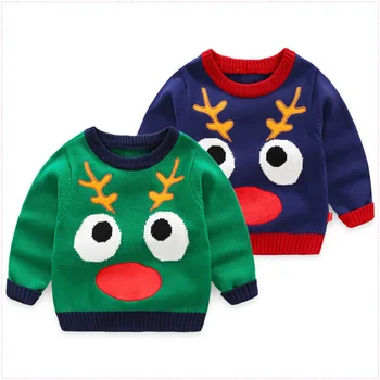 

Children's cotton sweater circular collar cartoon knitted sweater 2-8 years old