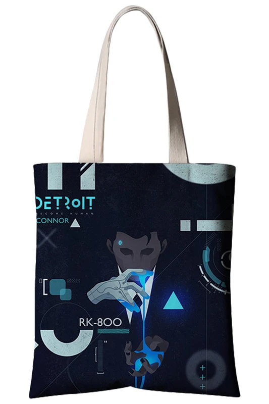 

Detroit Become Human 3d Printed Canvas Bags Summer Beach Bag Large Capacity Shopping Handbag Tote Case 30*35cm