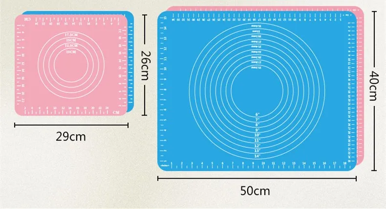 FEIGO 50*40 см толще силиконовый коврик для выпечки теста Скалка большая поверхность панели и формы для выпечки силиконовый коврик разделочная доска F264