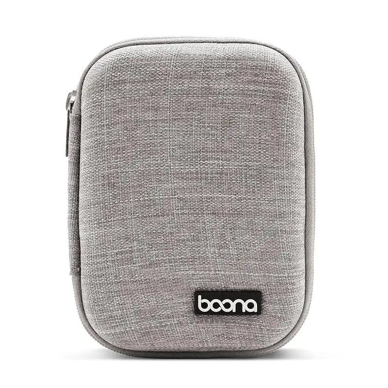 Boona EVA Oxford, жесткие мини-наушники на молнии, чехол для наушников BlueBuds, чехол, наушники-вкладыши, Bluetooth, сумка для наушников, зарядное устройство, головной Органайзер - Цвет: Rectangle Black