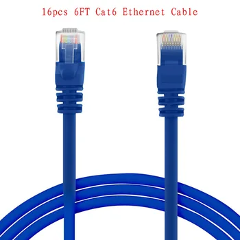 

Ethernet LAN Patch Cable CAT6 RJ45 16pcs/lot Blue 2M 6Feet High Speed UTP Network 550MHz Patch Cord For Computer Laptop Servers