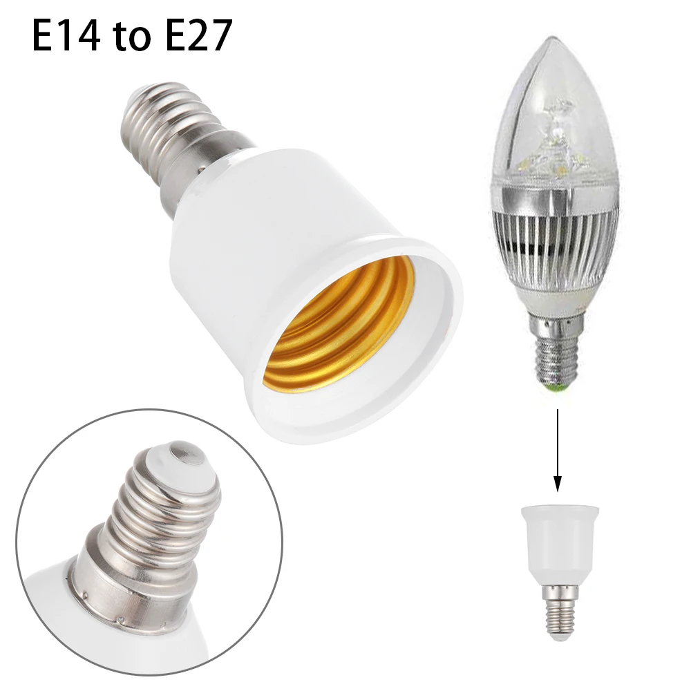 2 шт. E14 для E27 адаптер для лампового разъема с резьбовым горлом Ночной свет СИД лампа держатель адаптер оттенки лампа конвертер винтовой преобразователь