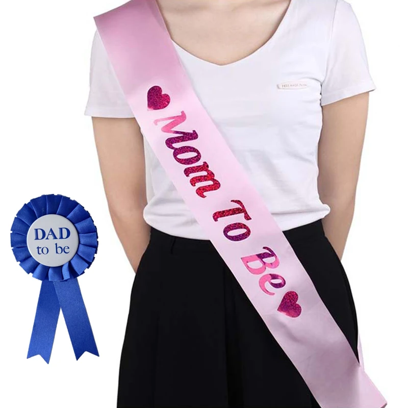 

Mummy To Be Sashes 1PC 9.5cm x 80cm Pink Shoulder Strap New Mom Party Gift Decoratives Favors Event Supplies