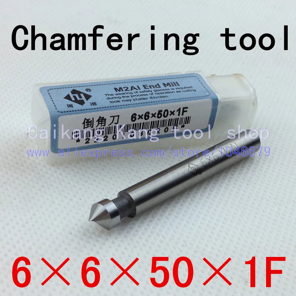 

Head: 6mm New M2AI 90 angle Super-hard high-speed steel bevel chamfering tool Single Flute Straight Shank 6*6*50*1F