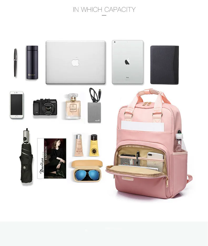 Рюкзак для девочек с двумя плечами, женские Компьютерные рюкзаки, USB зарядка, розовый женский водонепроницаемый рюкзак школьный рюкзак, сумки для девочек-подростков