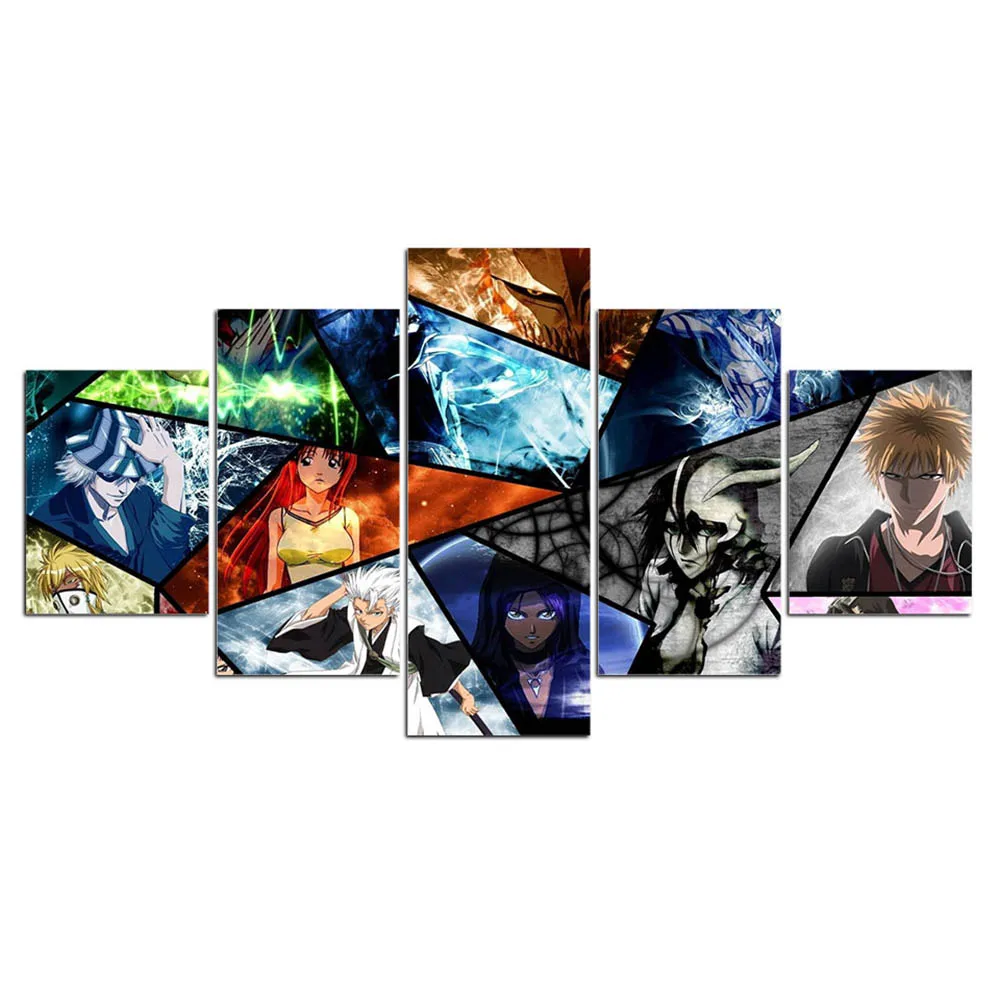 5-panels-on-canvas-japanese-anime-Bleach-poster-poster-comic-Print-framed-Janpanese-cartoon-poster (1)