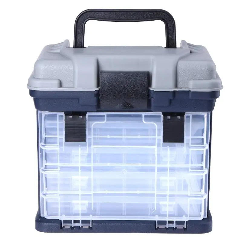 

Portable Multi-Layer Fish Lures Container Durable 5 Layer Fishing Bait Tackles Tool Storage Box Case with 4 Movable Bait Boxes