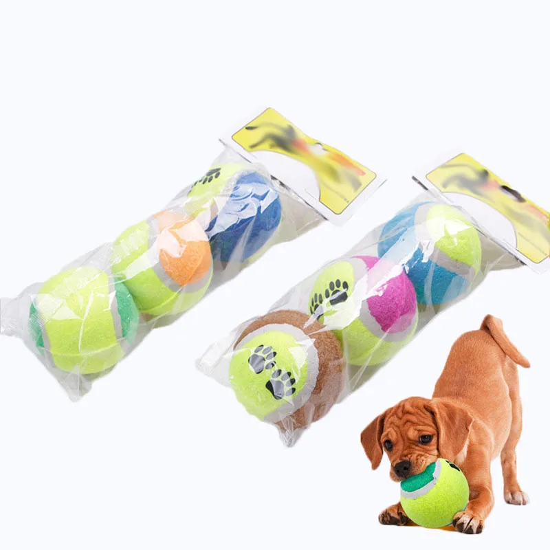 Printed Rubber Dog Toy Tennis Ball Claw Pattern Bite Squeaker Squeaky