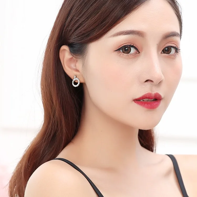 S925 Silver Needle Individuality Simple Baitao Earrings Anti-allergy Circle Delicate Mini Eardrop Woman (14)