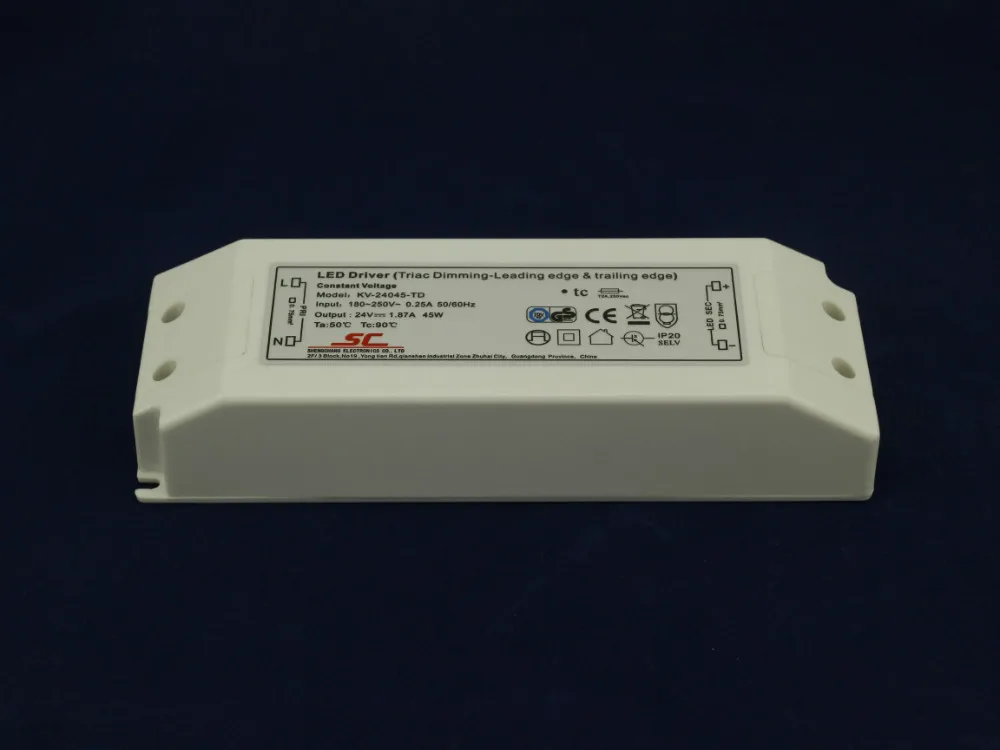 24v/45W triac dimmable constant voltage led driver AC90-130V/AC170-265V input | Лампы и освещение